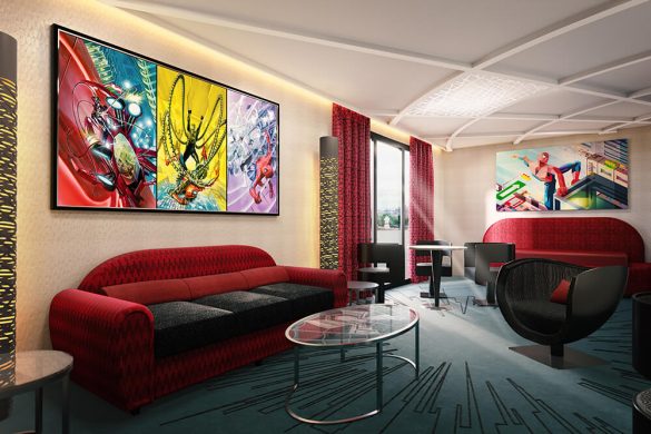 Le living room de la suite Spider-Man
