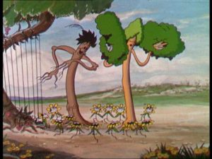 des arbres et des fleurs