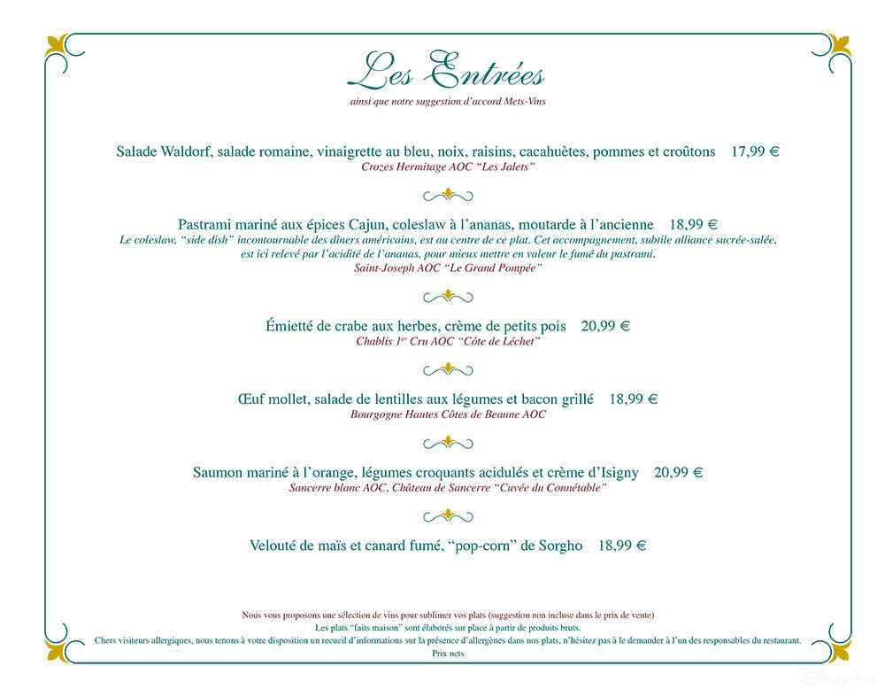carte restaurants walt's 03-2
