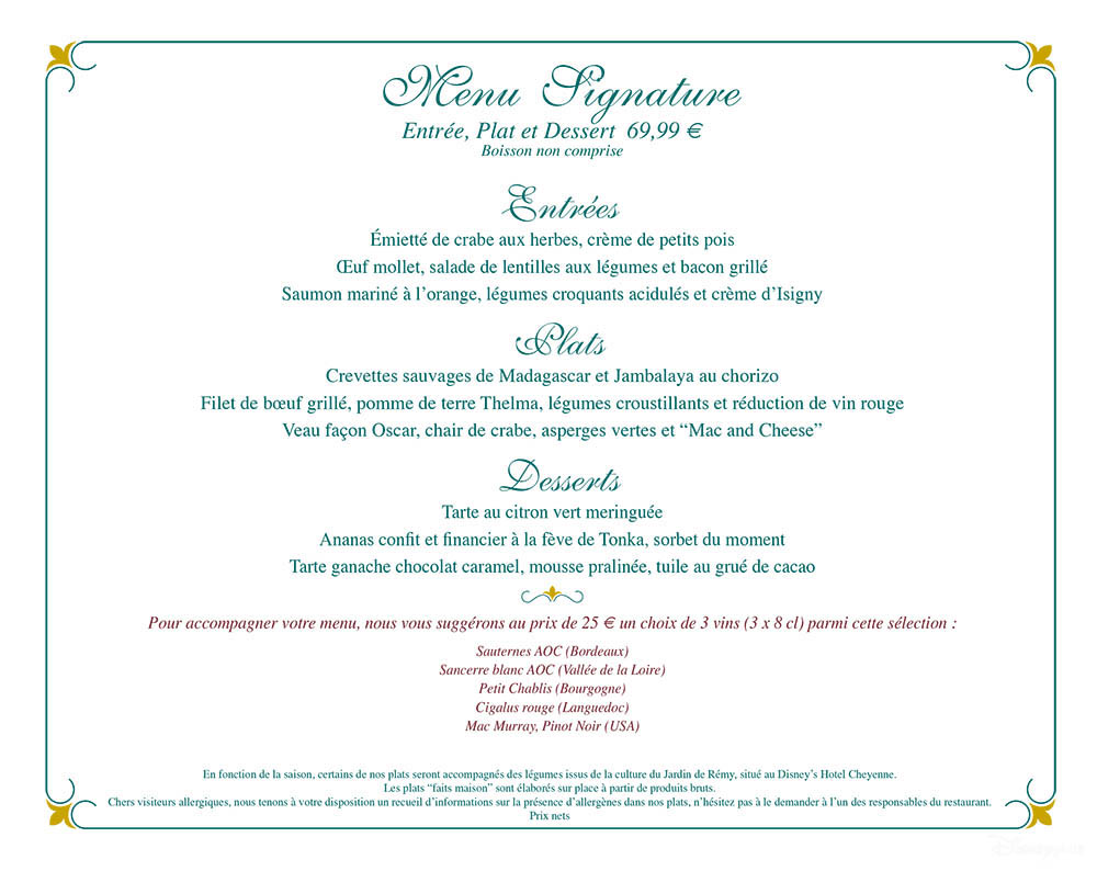 carte restaurants walt's 09-2