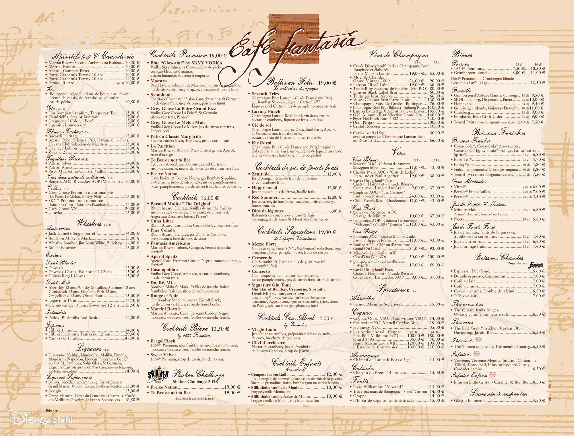 cafe fantasia carte 2020
