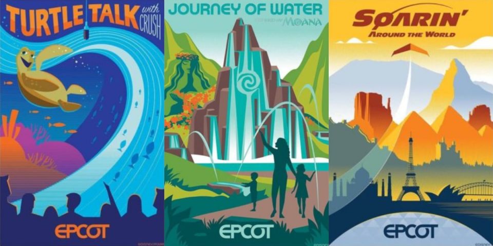 epcot attractions affiches shopdisney