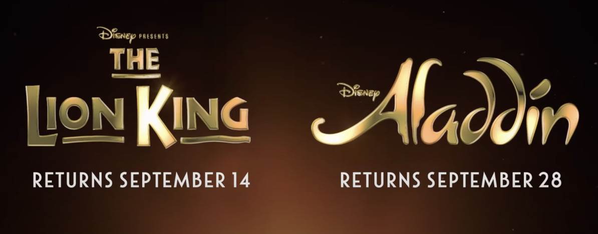 disney on broadway le roi lion aladdin septembre 2021