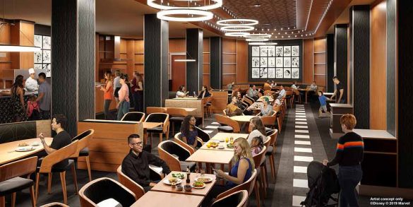 Vue préparatoire du Downtown Restaurant