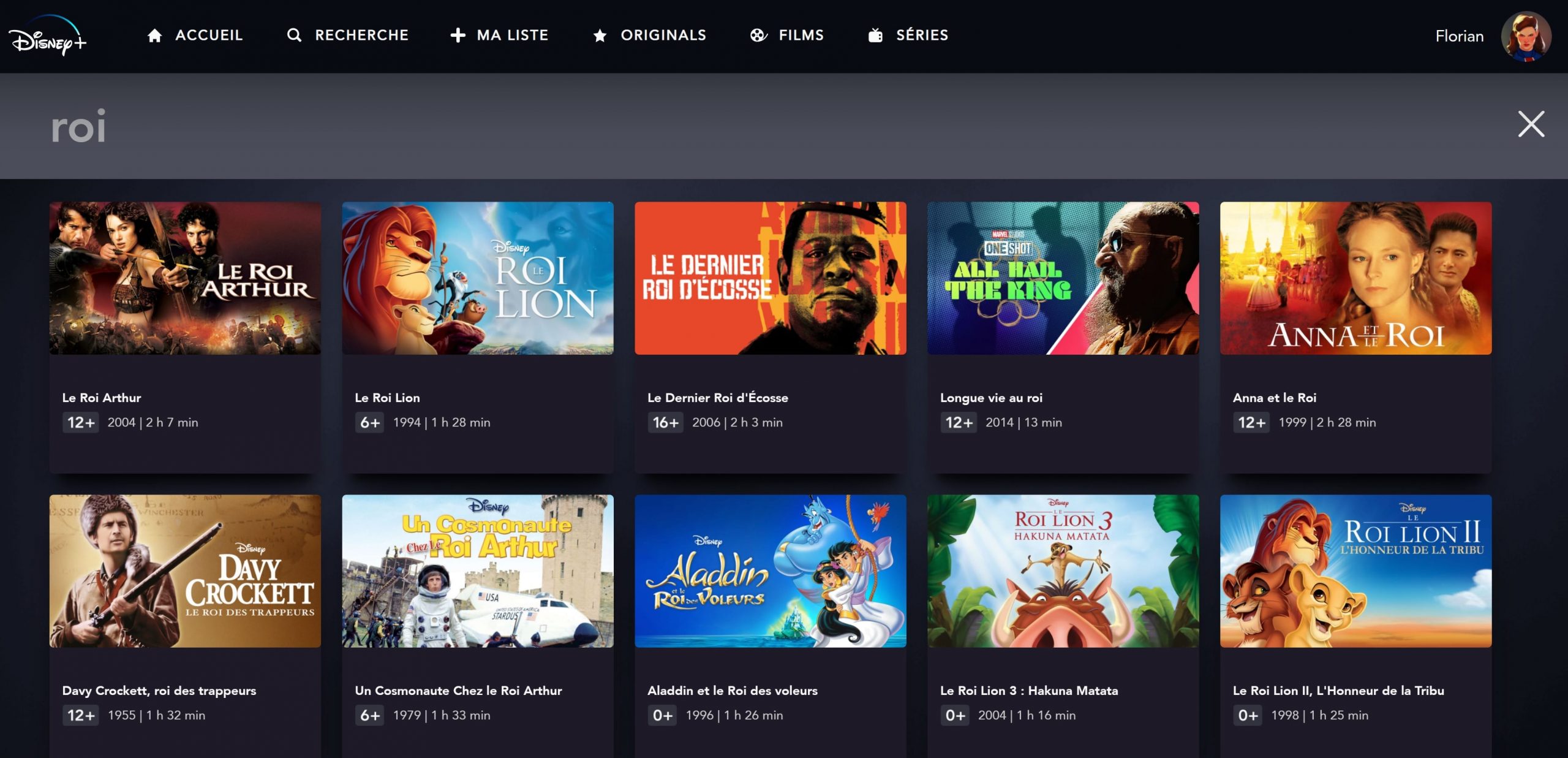 disney+ recherche