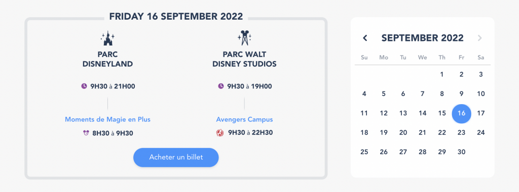 horaire 16 septembre 2022