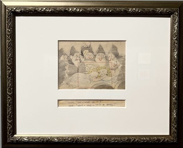 Dessin pour storyboard de Blanche Neige et le Septs Nains - Artiste des studios Disney