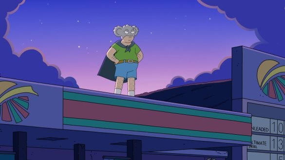 Koala Man -- Season 1 -- “Koala Man” follows middle-aged dad Kevin and his titular secret identity, whose only superpower is a burning passion for following rules and snuffing out petty crime. Koala Man is on a quest to clean up the town of Dapto, often roping his frustrated family into his increasingly bizarre adventures. (Photo: Courtesy of Hulu)