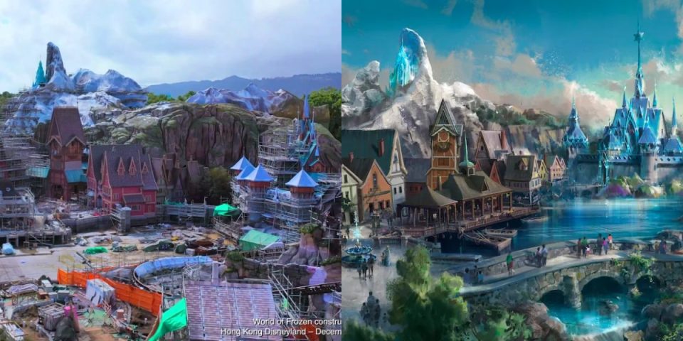 aperçu aérien world of frozen hong kong disneyland