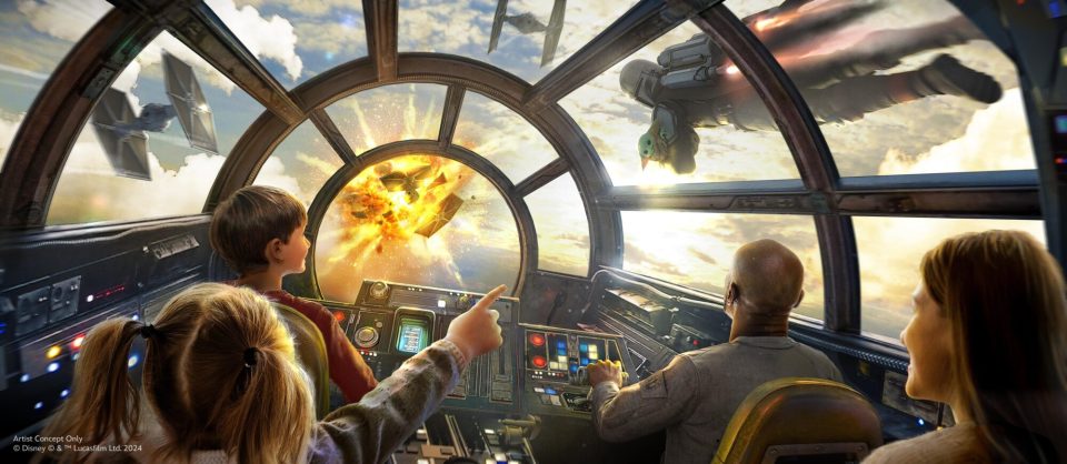 mando grogu millennium falcon