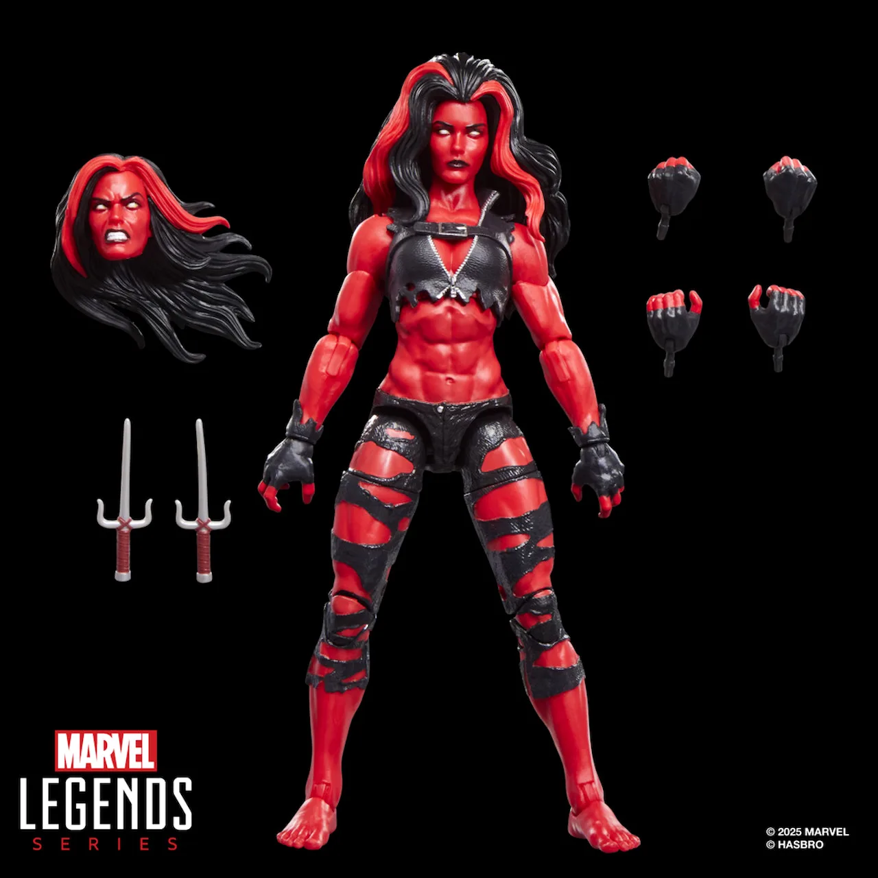 Marvel Legends Build A Figure Collection Red Hulk Series 6 Inch Tall Action Figure Variant Wolverine In Black Costume Plus Red Hulk S Right Arm