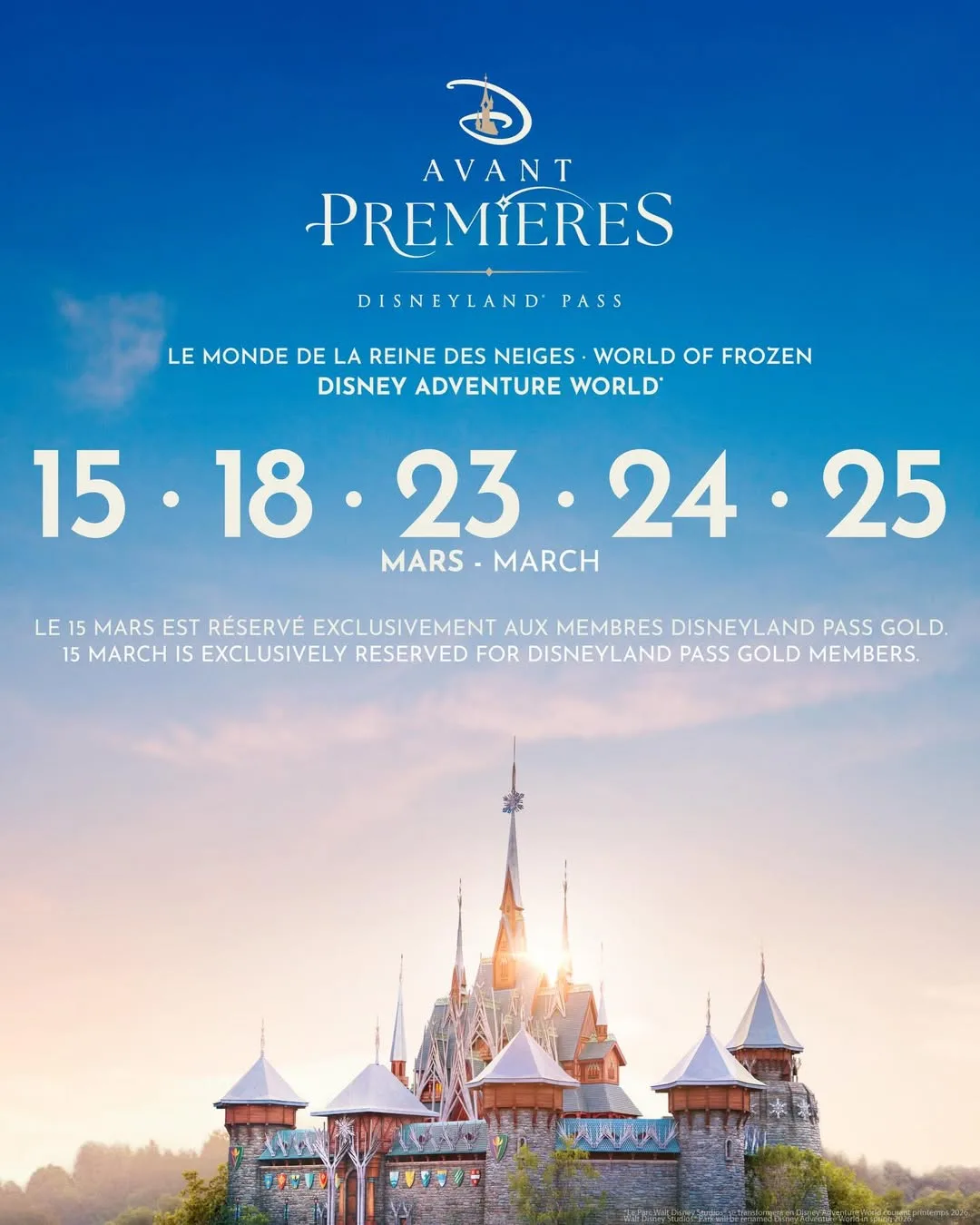 avant-premières monde reine neiges