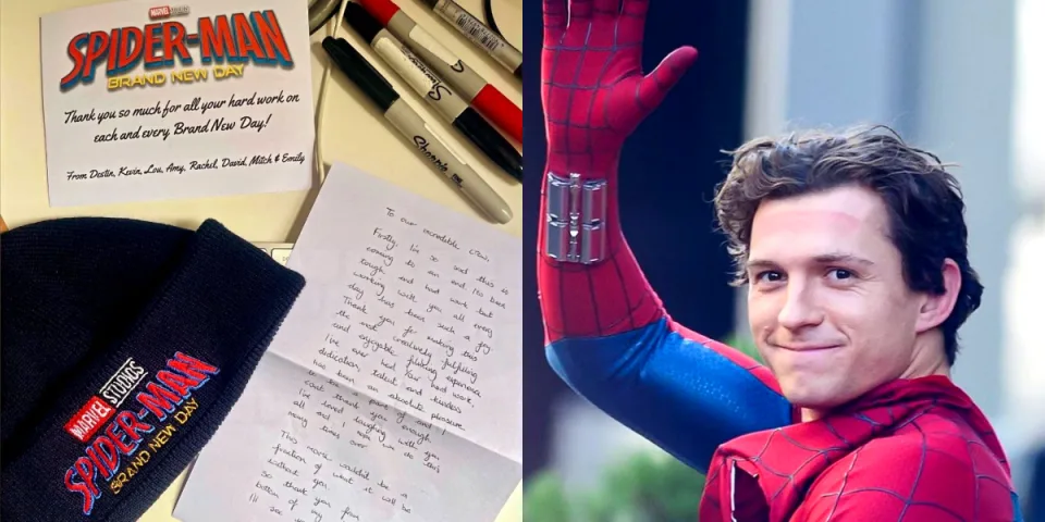 lettre tom holland équipe spider-man