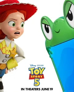 toy story 5 jessie vs. lilypad poster