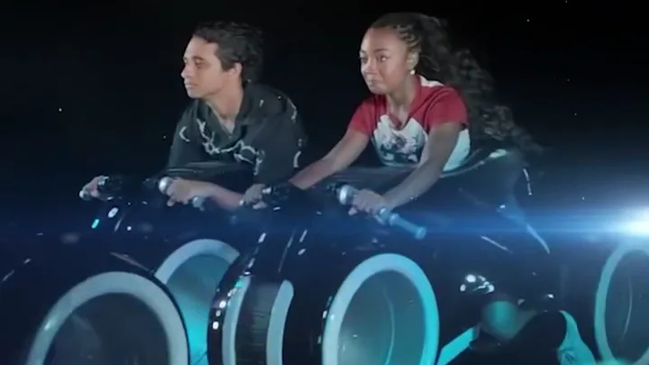 ccast percy jackson coaster tron lightcycle run 01