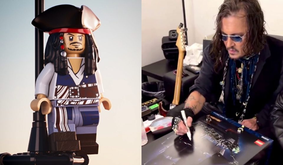 johnny depp dédicace un set de construction LEGO du Black Pearl pour financer des aides en faveur de la santé mentale